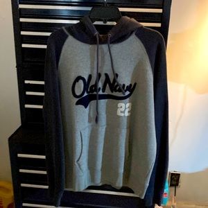Mens l/g Old Navy dark blue/grey hoodie